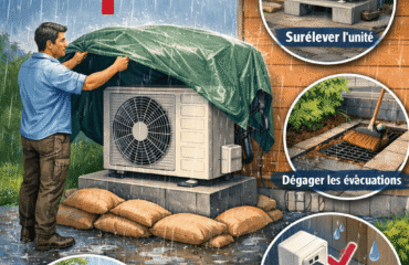Protéger une pompe à chaleur sous la pluie